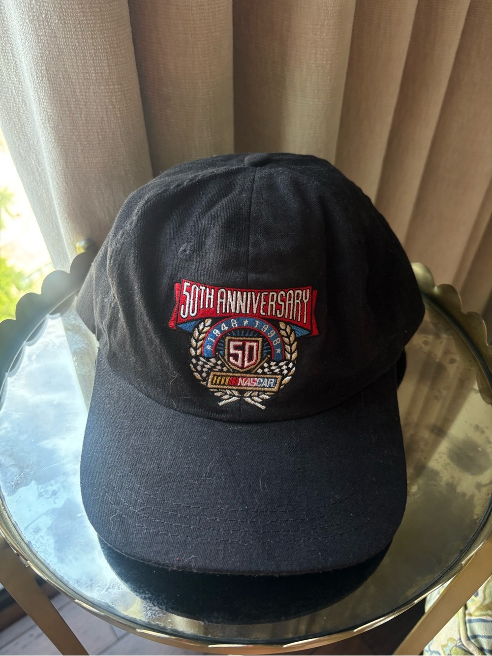 Nascar Black 50th Anniversary Embroidered Cap